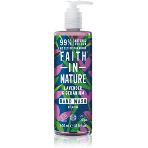Faith In Nature Lavender & Geranium prírodné tekuté mydlo na ruky s vôňou levandule 400 ml