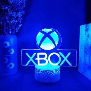 Xbox Game Icon 3D Illusion Lamp Gaming Room Desktop Setup LED Sensor Lights Color Changing Computer Backlight Room Decor
