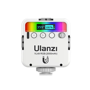 Ulanzi VL49 RGB Full Color LED Video Light 2500K-9000K with Magnetic Mini Fill Lamp Extend 3 Cold Shoe 2000mAh Type-c Po