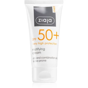 Ziaja Med Protecting UVA + UVB zmatňujúci opaľovací krém na tvár SPF 50+ 50 ml