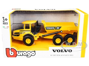 Volvo A25G Articulated Hauler Yellow 1/50 Diecast Model by Bburago
