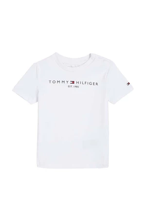 Detské tričko Tommy Hilfiger biela farba,,KN0KN01487