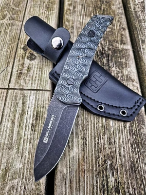 Nůž s pevnou čepelí Birddog Willumsen® – Černá čepel - Stone Wash, Dark Grey (Barva: Dark Grey, Varianta: Černá čepel - Stone Wash)
