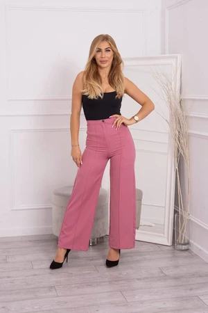 Wide leg trousers dark pink