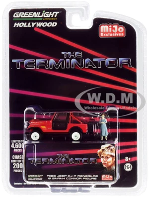 1983 Jeep CJ-7 Renegade Red with Sarah Connor Figure "The Terminator" (1984) Movie Limited Edition to 4600 pieces Worldwide 1/64 Diecast Model Car by