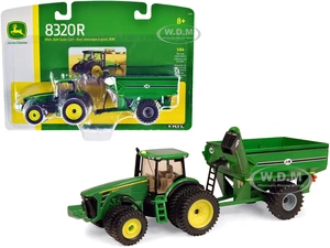 John Deere 8320R Tractor with J&amp;M Grain Cart 1/64 Diecast Models by ERTL TOMY