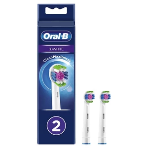 Náhradné hlavice Oral-B EB 18-2 náhradná hlavica kefky • 2 ks v balení • technológia CleanMaximiser • hlavica typu 3D White • vlákna MicroPulse • lešt