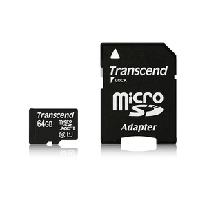 Pamäťová karta Transcend MicroSDXC Premium 64GB UHS-I U1 (45MB/s) + adapter (TS64GUSDU1) Kombinace nové generace Ultra Hight Speed Class 1  technologi