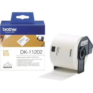 Brother DK-11202 etikety v roli 100 x 62 mm papier  biela 300 ks permanentné DK11202 prepravné štítky