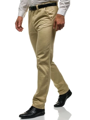 Pantaloni pentru bărbat slim fit bej Bolf 6190