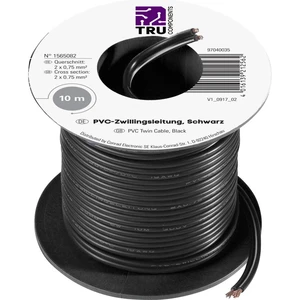 TRU COMPONENTS 1565082 opletenie / lanko  2 x 0.75 mm² čierna 10 m
