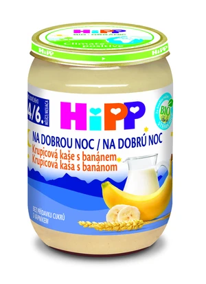 HiPP BIO KAŠA Dobrú noc Krupicová s banánom