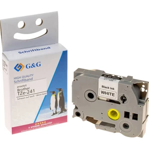 páska do štítkovača  G&G 14954 kompatibilná náhradný Brother TZe-241  Farba pásky: biela Farba písma: čierna 18 mm 8 m