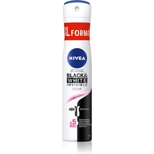 NIVEA Black & White Invisible Clear antiperspirant ve spreji pro ženy 200 ml