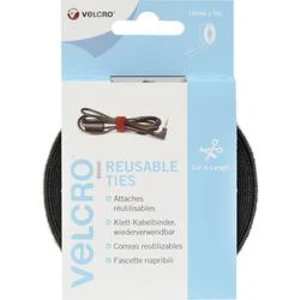 Stahovací páska se suchým zipem Velcro VEL-EC60253, 5 m x 10 mm, černá, 5 m