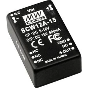 DC/DC měnič MeanWell SCW12C-15, +15 V/DC 800 mA, 12 W