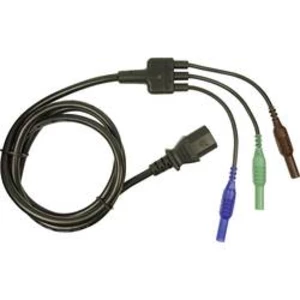 Měřicí kabel zástrčka 4 mm ⇔ IEC zásuvka C13 Cliff CIH29920, 1,5 m, modrá/zelená/hnědá