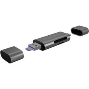 Externí čtečka paměťových karet ICY BOX IB-CR200-C, USB-C™, USB 3.2 Gen 1 (USB 3.0), microUSB 2.0, antracitová