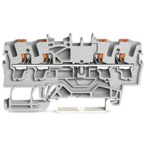 Průchodková svorka WAGO 2202-1401, pružinové připojení , 5.20 mm, šedá, 100 ks