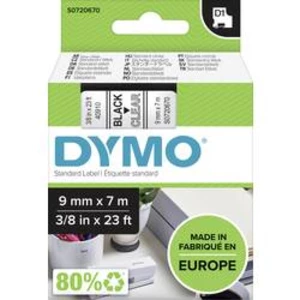 Páska do štítkovače DYMO 40910 (S0720670), 9 mm, D1, 7 m, černá/transp.