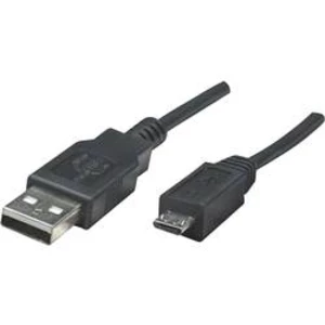 USB 2.0 kabel Manhattan 325677-CG, 50.00 cm, černá