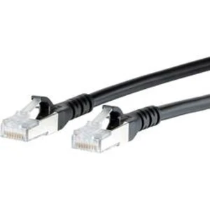 Síťový kabel RJ45 Metz Connect 1308450500-E, CAT 6A, S/FTP, 0.50 m, černá