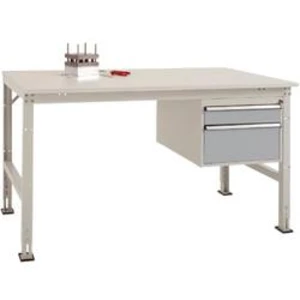 Manuflex AU5767.9006 Kompletní pracovní stůl základní Univerzální standardní s plastové desky, Šxhxv = 2000 x 800 x 760-870 mm