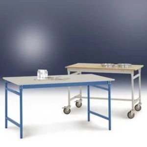 Manuflex BB3007.5021 Servírovací stolek základní stacionárně s plastovým stolní deska ve vodní modrá RAL 5021, Šxhxv: 750 x 500 x 780 mm