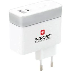 USB nabíječka Skross 2.800131, nabíjecí proud 5.4 A, stříbrná, bílá
