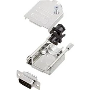 Sada D-SUB kolíkové lišty encitech DTZK09-DBP-K, 180 °, pólů 9, pájecí kalíšek, 1 sada