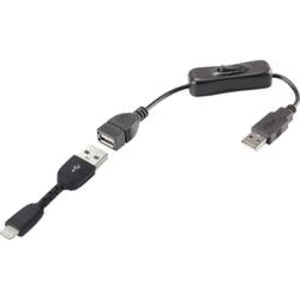 IPad/iPhone/iPod datový kabel/nabíjecí kabel Renkforce RF3346622, 30.00 cm, černá