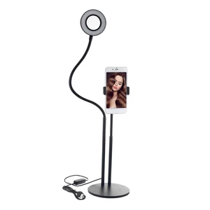 BX-02 Universal Selfie Ring Light Flexible Desk Lamp LED Fill Beauty Light 11 Brightness 3 Color Dimmable for Live Strea