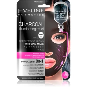 Eveline Cosmetics Charcoal Illuminating Ritual super hydratačná čistiaca textilná maska 1 ks