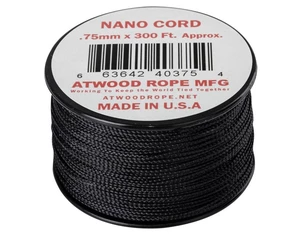 Padáková šňůra Nano Cord  (300 ft) ARM® – Černá (Barva: Černá)