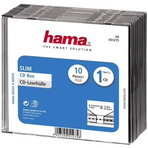 Hama  útly obal na CD 1 CD / DVD / Blu-Ray polystyrol priehľadná, čierna 10 ks (š x v x h) 142 x 125 x 5.2 mm 00051275