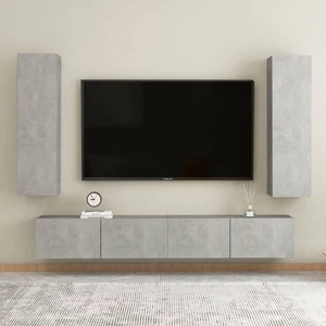 TV Cabinets 2 pcs Concrete Gray 12"x11.8"x43.3" Chipboard
