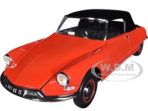 1961 Citroen DS 19 Cabriolet Corail Red 1/18 Diecast Model Car by Norev