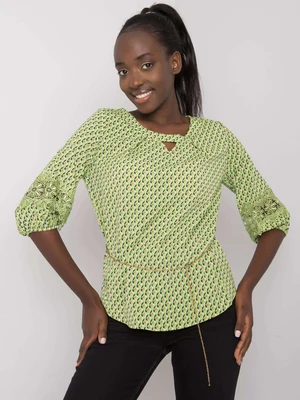 Lady's green blouse with pattern
