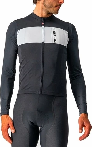 Castelli Prologo 7 Long Sleeve Jersey Light Black/Silver Gray-Ivory L Maillot de ciclismo