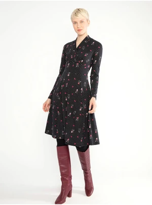 Black Women's Floral Dress Blutsgeschwister Shalala Tralala Shawla - Women