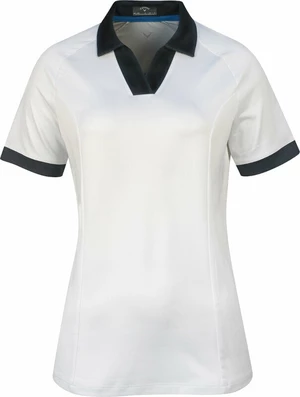 Callaway Womens Short Sleeve V-Placket Colourblock Polo Alb strălucitor L