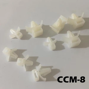 100pcs CCM-8 White Nylon Plastic 5.3-6.7mm Hole Dia (8.2mm Width Cable Tie) Wire Cable Fixed Seat Push Tie Mount
