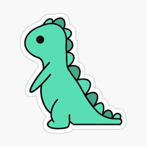 Green Dinosaur 5PCS Stickers for Room Window Funny Bumper Water Bottles Wall Stickers Luggage Living Room Home Decorations Cute
