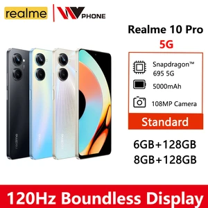 Global Version realme 10 Pro 5G Smartphone 6.72" 108MP ProLight Camera Snapdragon 695 Processor 120Hz Boundless Display 5000mAh