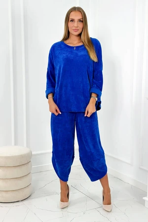 Corduroy set sweatshirt + trousers cornflower blue