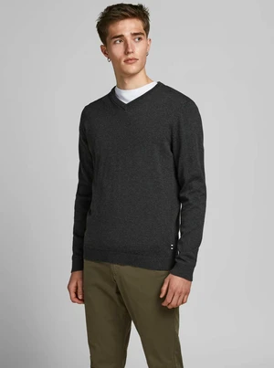 Dark gray basic sweater Jack & Jones Basic - Men