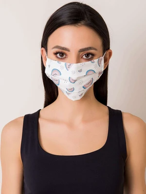 White reusable mask with print