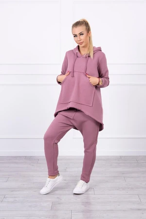 Set with trousers Baggy dark pink