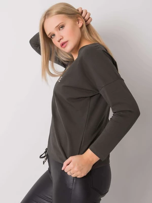 Dark khaki blouse of larger size with the slogan Sherilyn