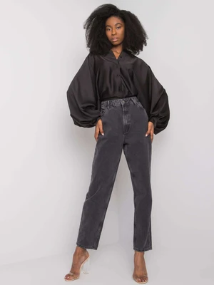 Black women's jeans with high waist by Daniela RUE PARIS